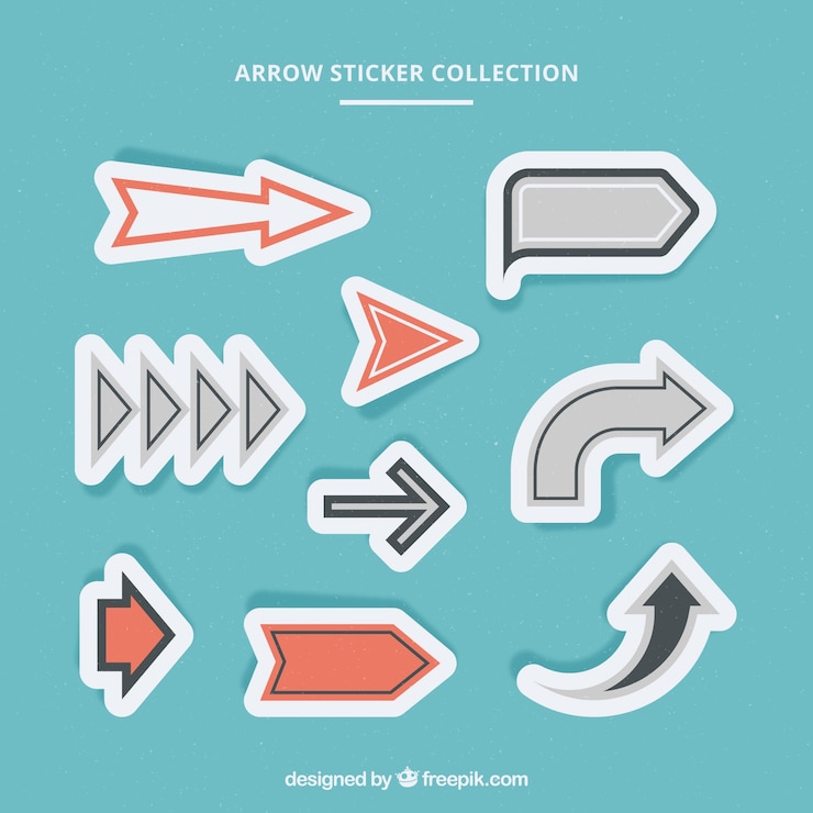 Vector Gratis paket stiker panah