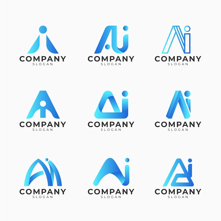 Vector Gratis paket templat logo ai gradien