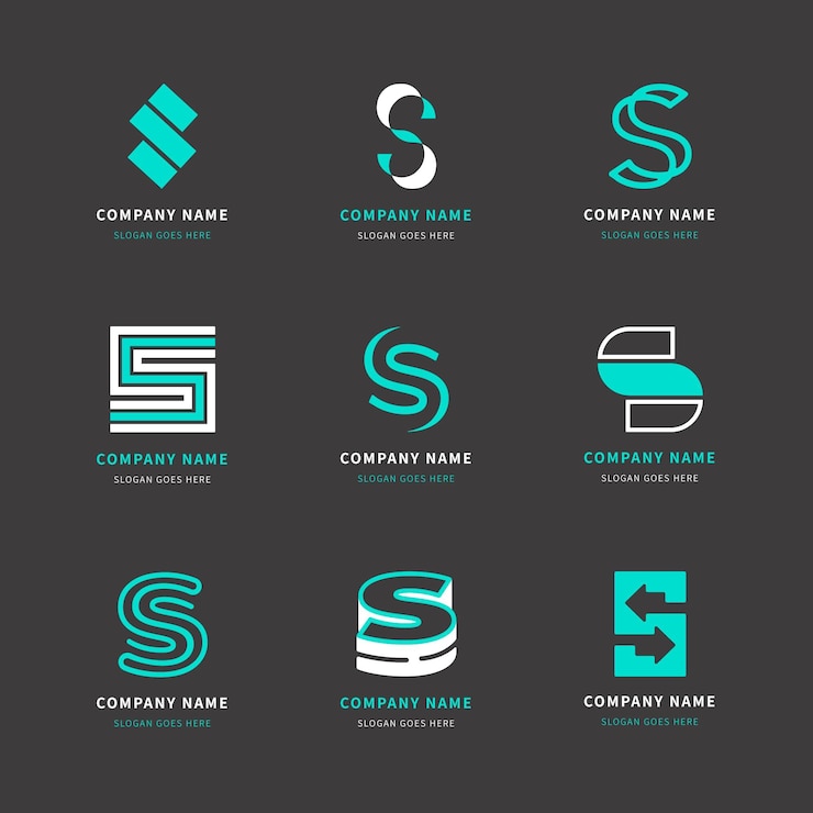 Vector Gratis paket templat logo s desain datar