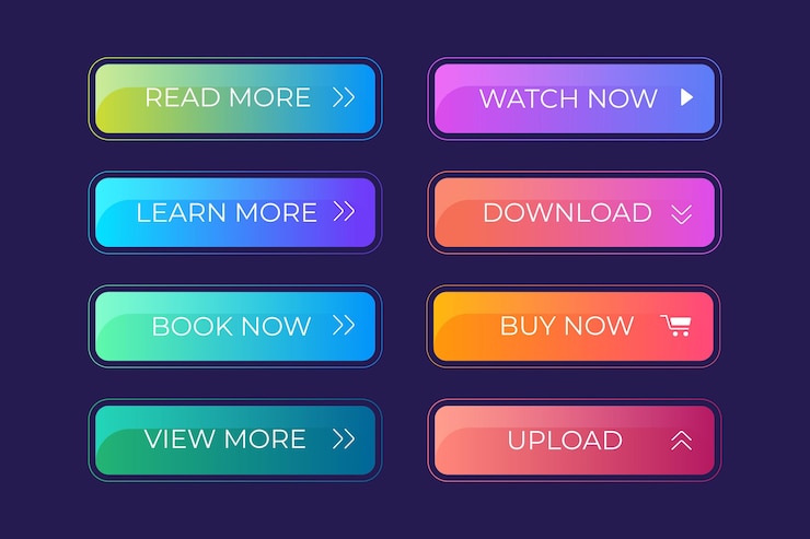 Vector Gratis paket tombol ajakan bertindak gradien