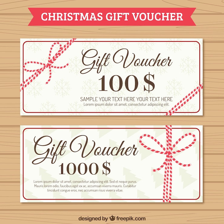 Vector Gratis paket voucher hadiah natal
