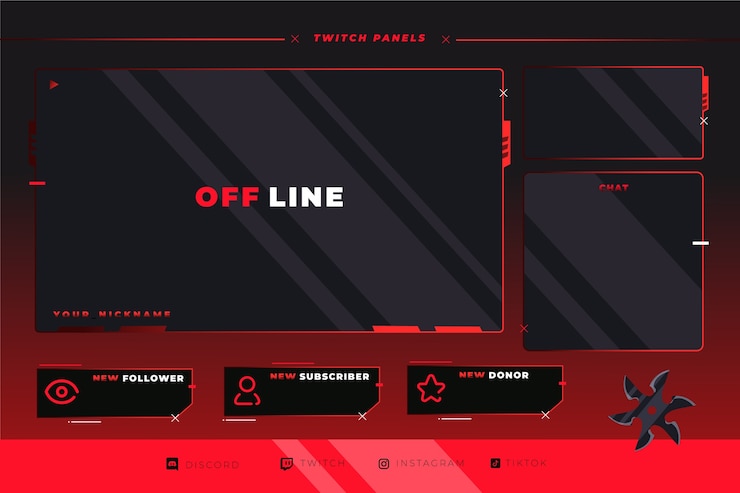 Vector Gratis panel twitch gradien