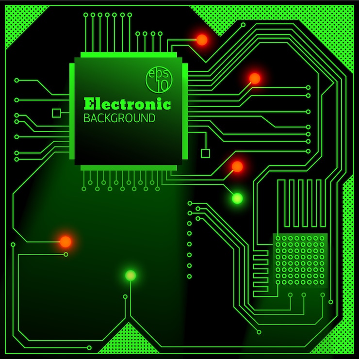 Vector Gratis papan elektronik dengan latar belakang lampu terang