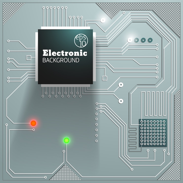 Vector Gratis papan elektronik dengan latar belakang lampu
