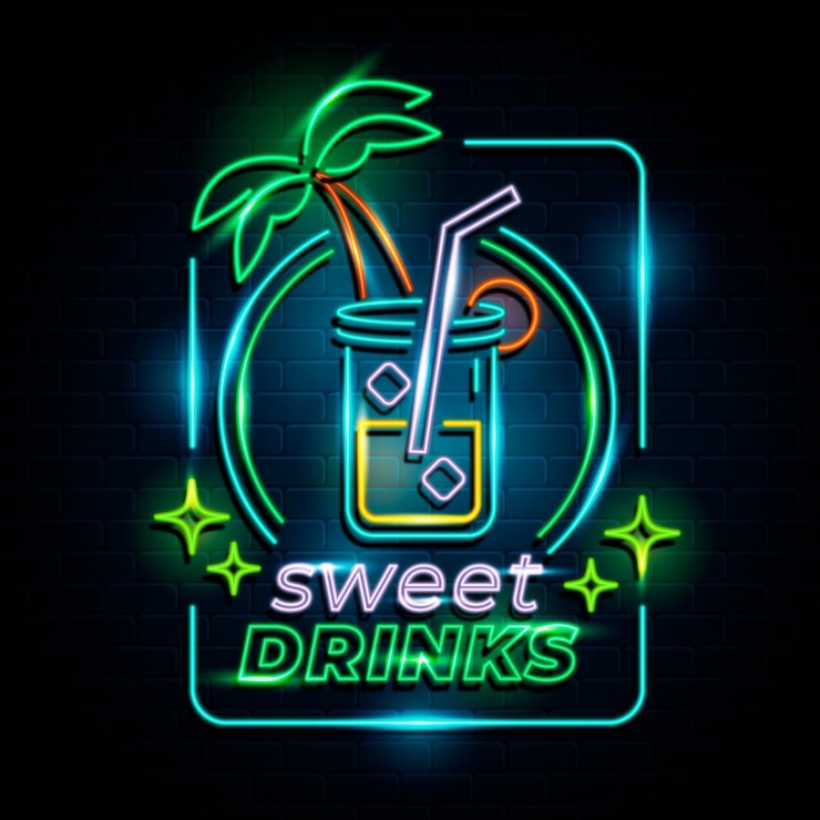 Vector Gratis papan neon pub atau restoran