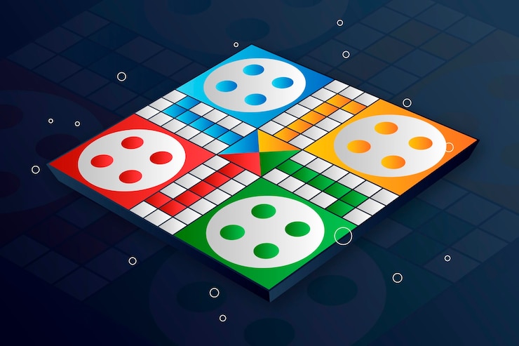 Vector Gratis papan permainan ludo dalam berbagai perspektif
