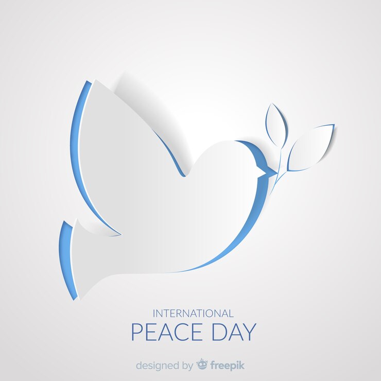 Vector Gratis paper peace day with dove