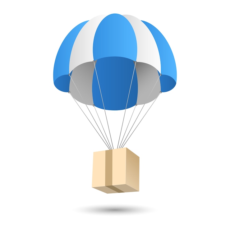 Vector Gratis parachute gift delivery concept emblem
