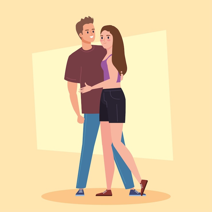 Vector Gratis pasangan kekasih berpelukan