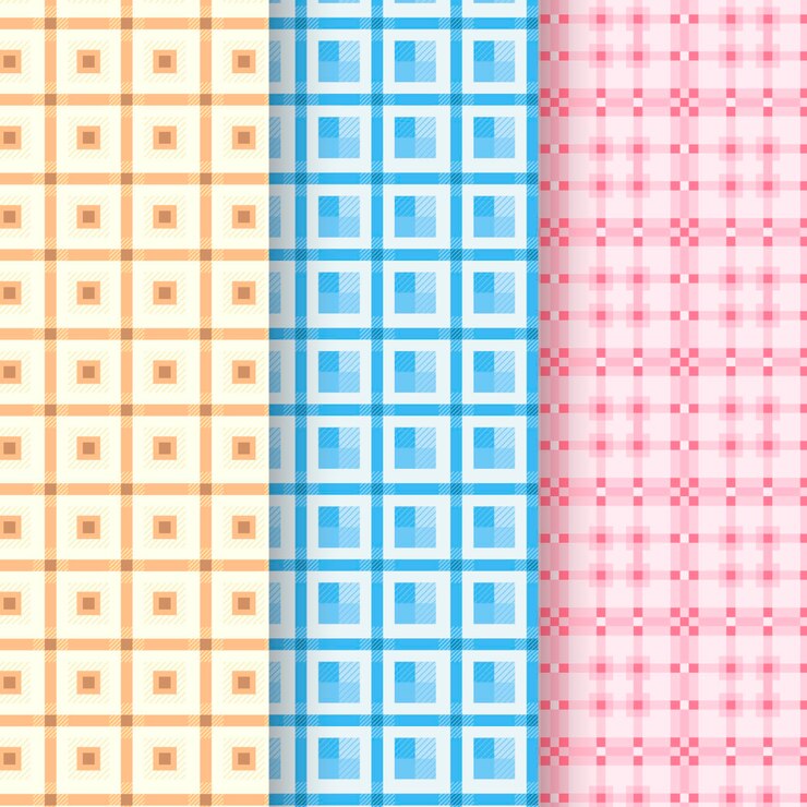 Vector Gratis pastel gingham pattern collection