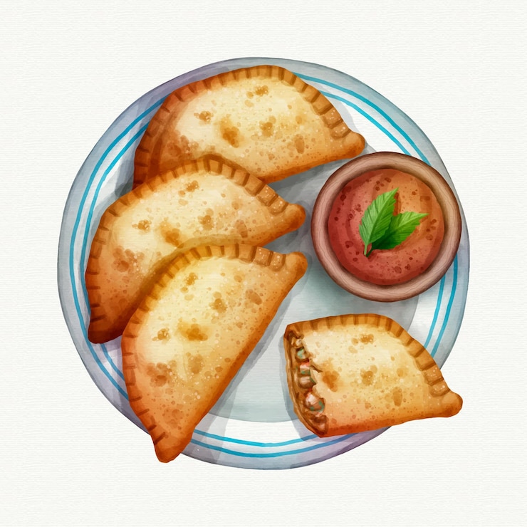 Vector Gratis pastel makanan brasil cat air
