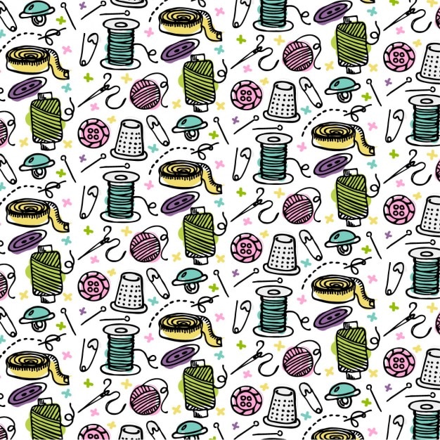 Vector Gratis pattern about sewing elements