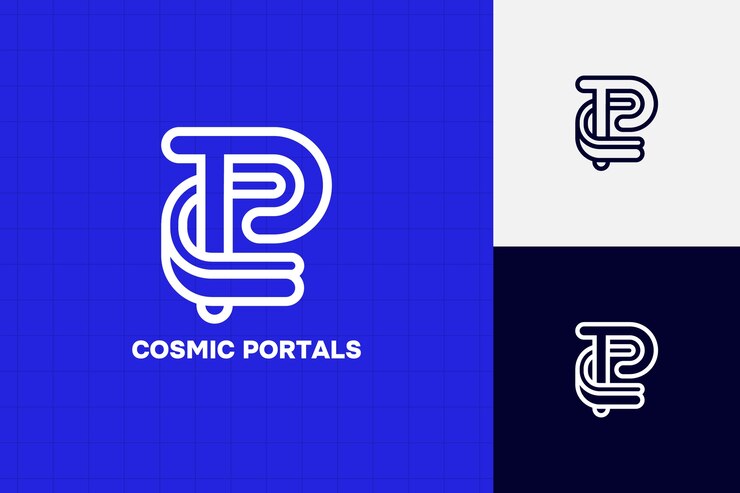 Vector Gratis pc monogram logo design template