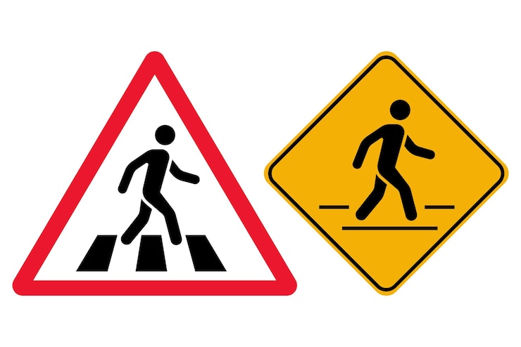 Vector Gratis pedestrian crossing signs set
