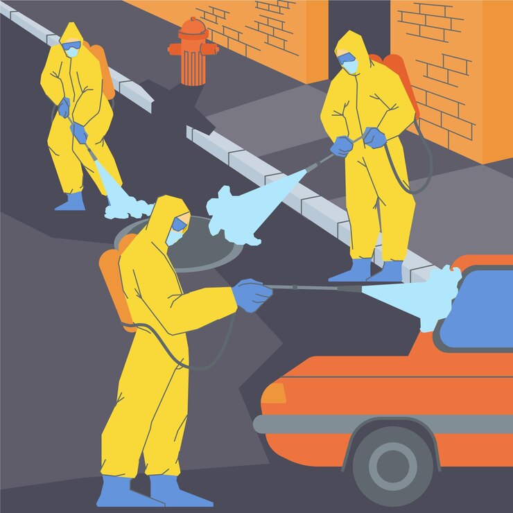 Vector Gratis pekerja yang menyediakan layanan kebersihan di ruang publik