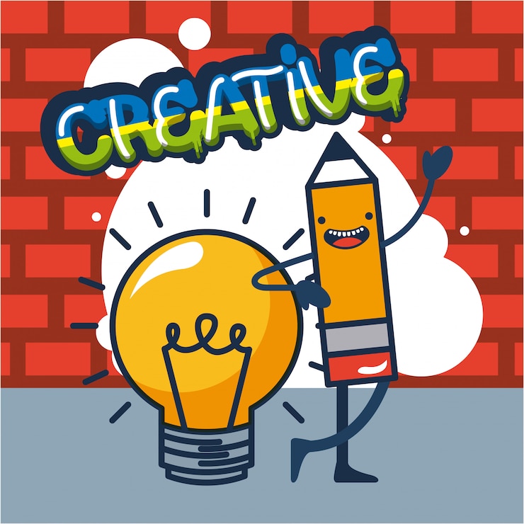 Vector Gratis pencil and light bulb illustration