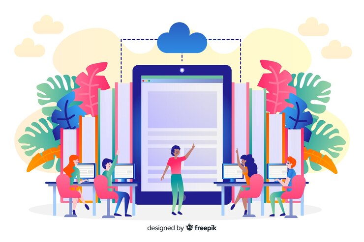 Vector Gratis pendidikan daring