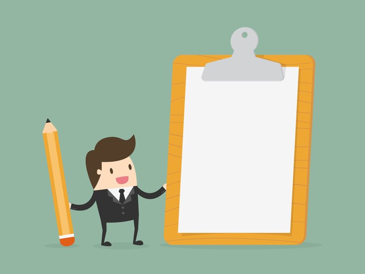 Vector Gratis pengusaha dengan clipboard