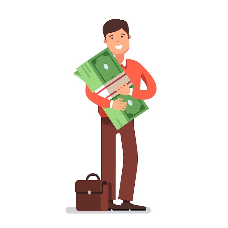 Vector Gratis pengusaha dengan uang