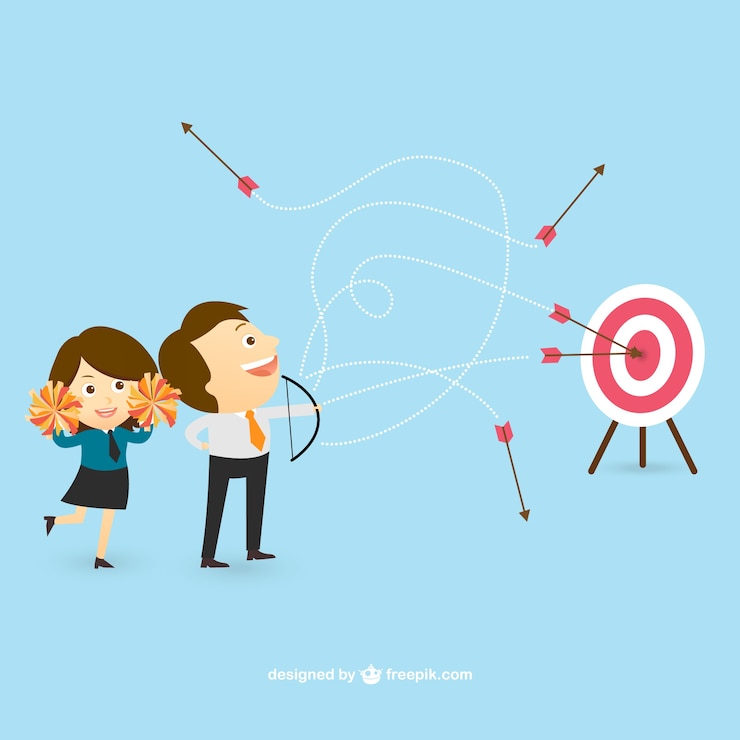 Vector Gratis pengusaha mencoba mencapai target