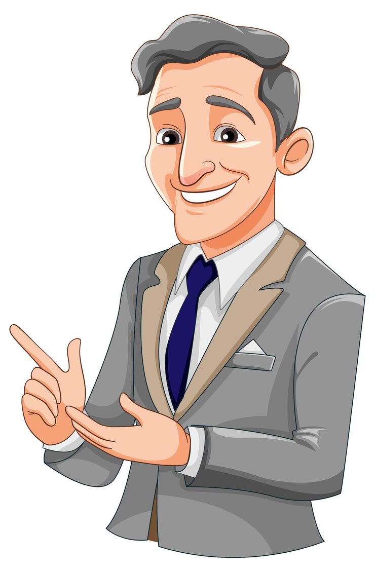 Vector Gratis pengusaha percaya diri dengan senyuman