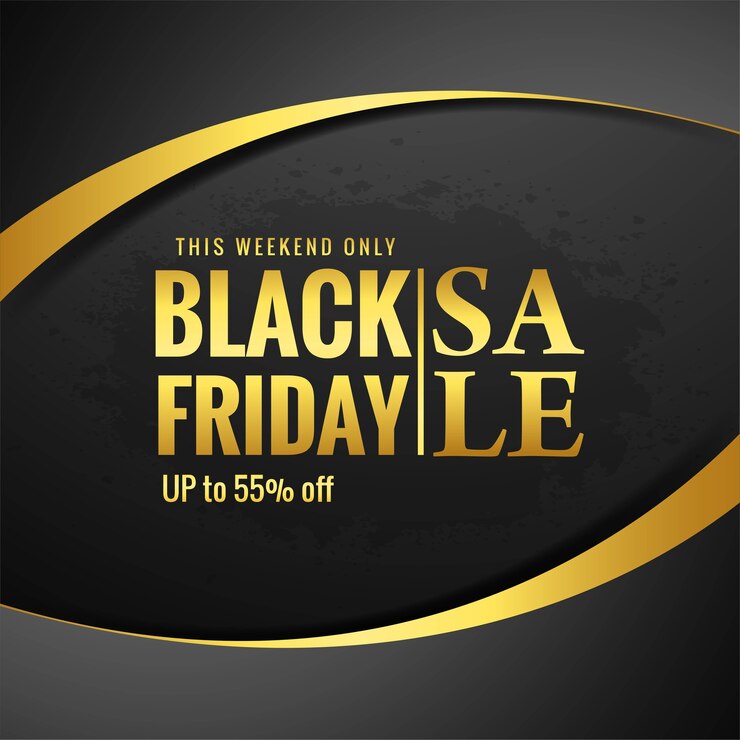 Vector Gratis penjualan black friday untuk gelombang emas