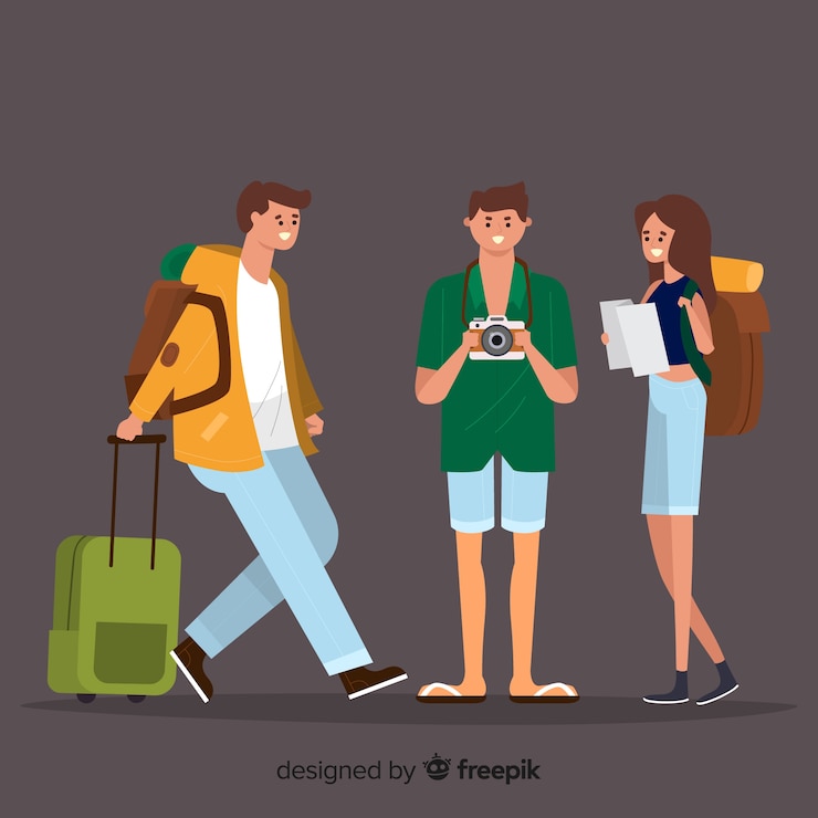 Vector Gratis people going on a trip background