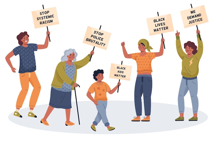 Vector Gratis people protesting in black lives matter movement