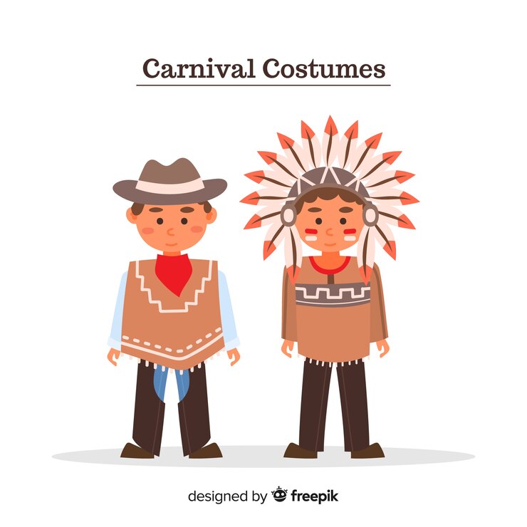 Vector Gratis people wearing carnival costumes