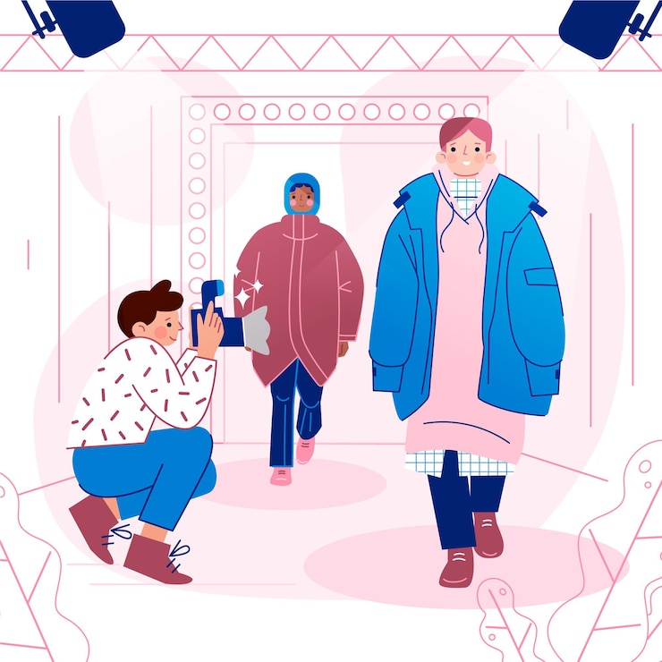 Vector Gratis peragaan busana digambar tangan