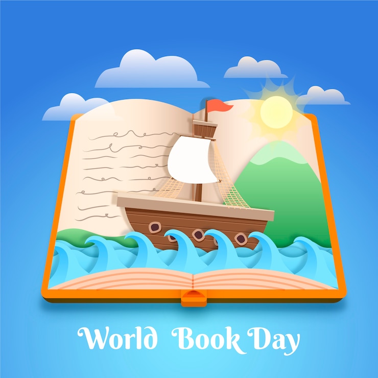 Vector Gratis perayaan hari buku sedunia