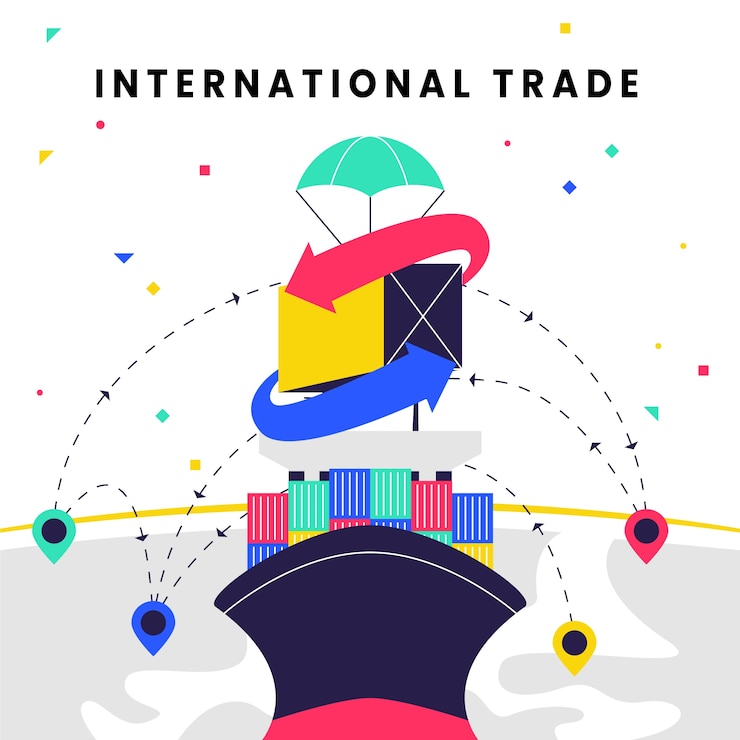 Vector Gratis perdagangan internasional yang digambar tangan