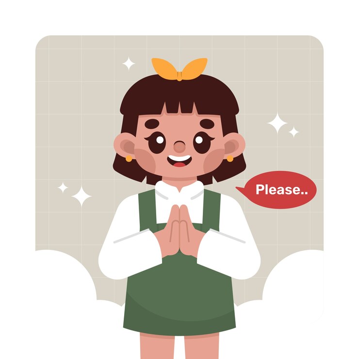 Vector Gratis person showing please illustration