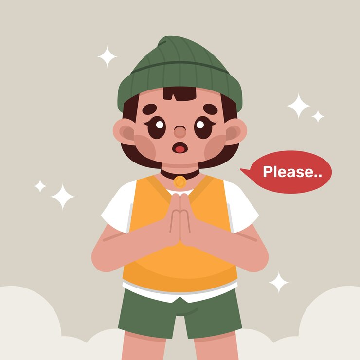 Vector Gratis person showing please illustration