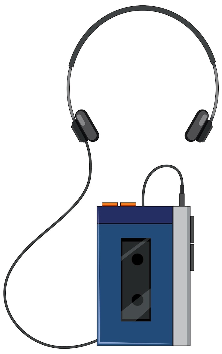 Vector Gratis personal stereo cassette player isolated