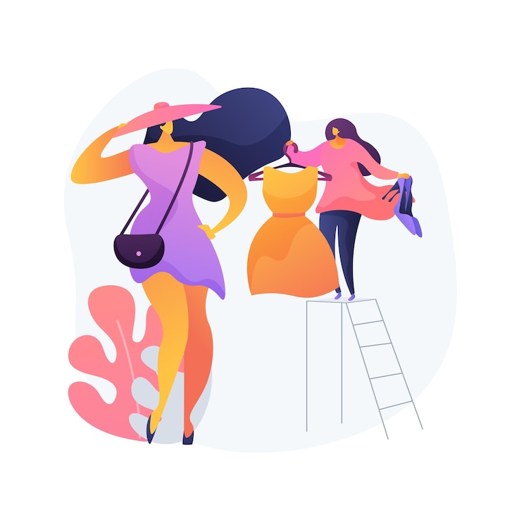 Vector Gratis personal stylist abstract concept vector illustration. shopping consultant, beauty blogger, business clothes tailor, workspace fashion, man and woman style, dressing room abstract metaphor.