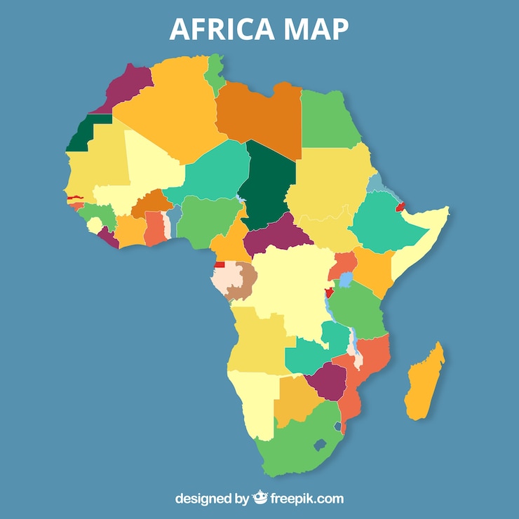 Vector Gratis peta afrika dalam gaya datar