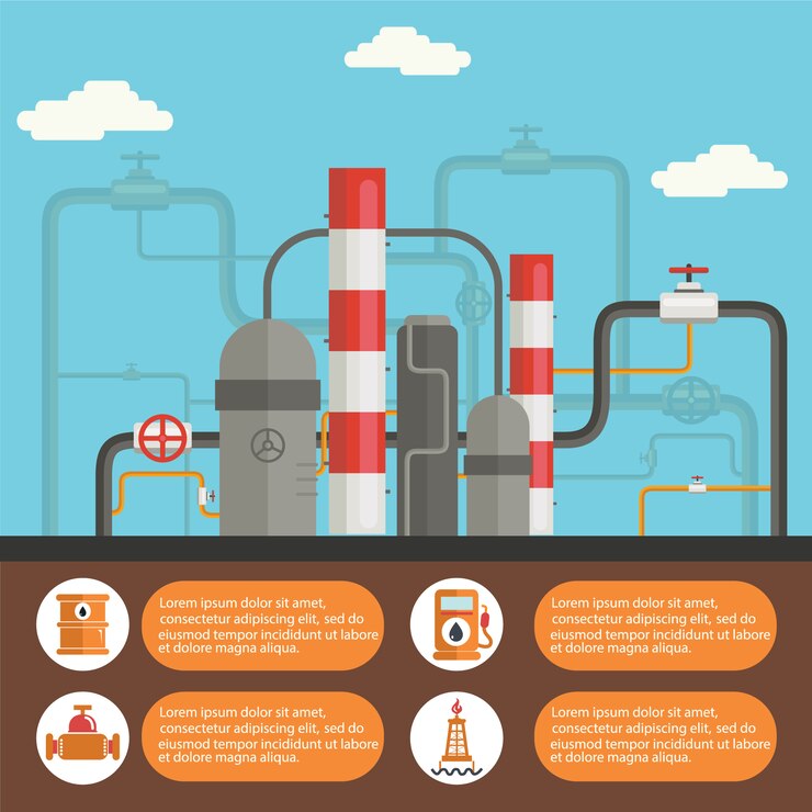 Petrol plant infographic template