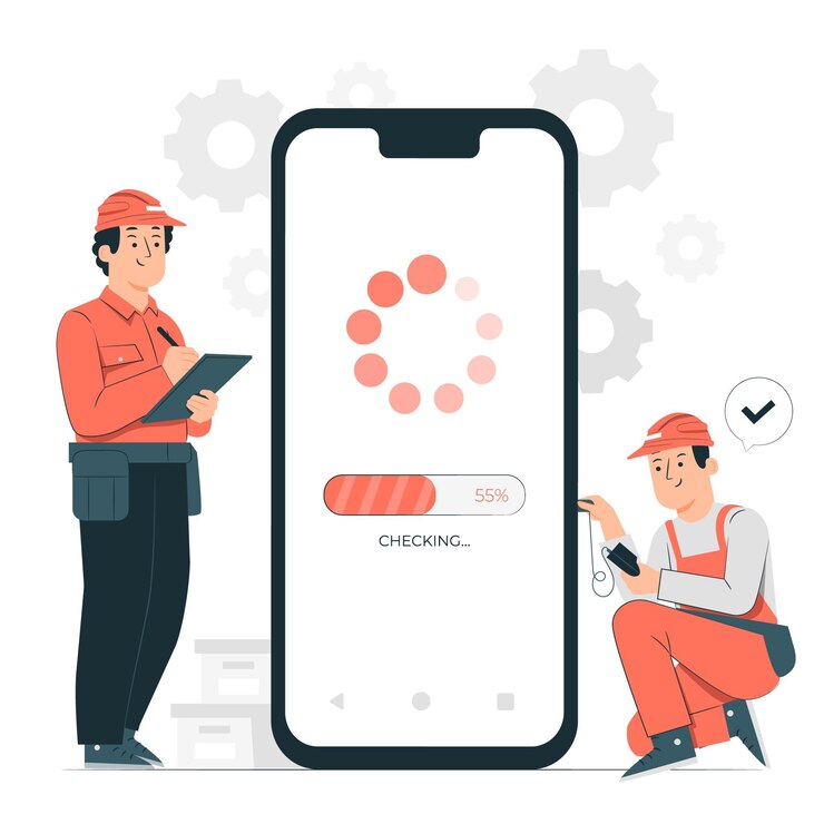 Vector Gratis phone maintenance concept illustration