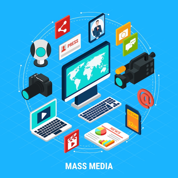 Vector Gratis photo video isometric round composition of elements of computers shooting equipment and infographic pictograms with text