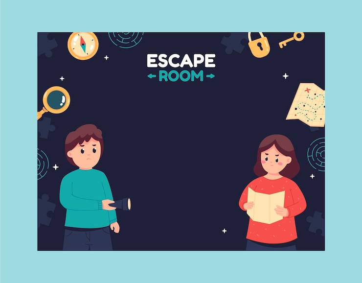 Vector Gratis photocall ruang escape yang digambar tangan