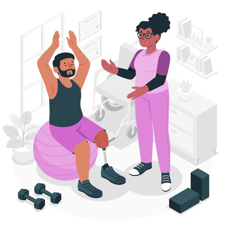Vector Gratis physical therapy exercise concept illustration