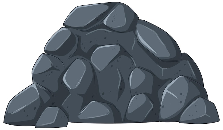 Vector Gratis pile of dark stones illustration