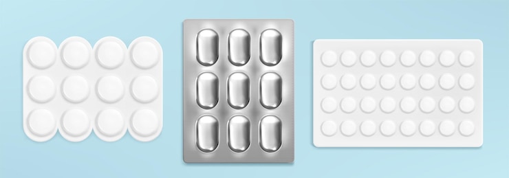 Vector Gratis pill blisters set isolated on background
