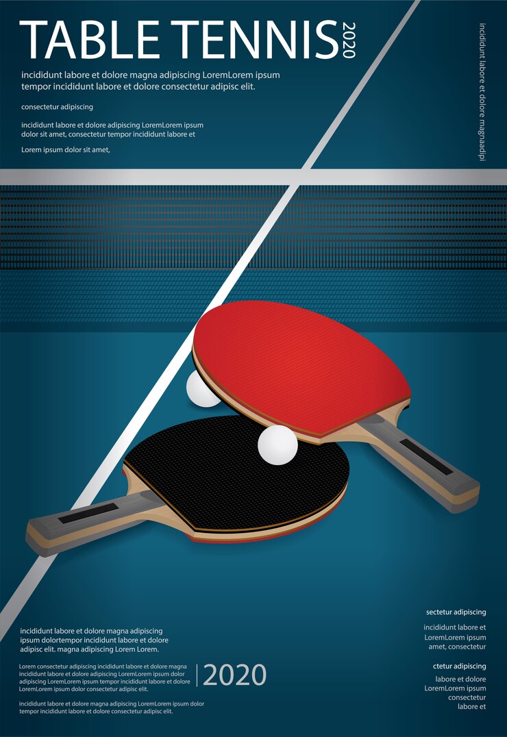Vector Gratis pingpong table tennis poster template illustration