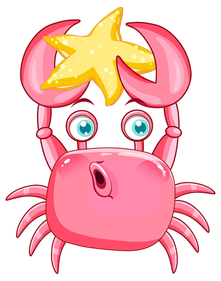 Vector Gratis pink crab in cartoon design