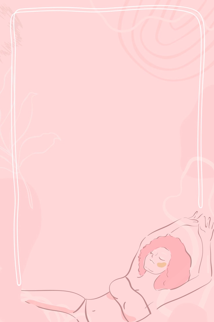Vector Gratis pink feminine line art frame vector