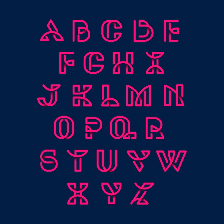 Vector Gratis pink  retro alphabets vector set