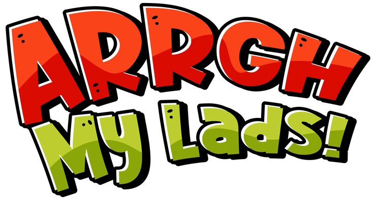 Vector Gratis pirate slang concept with arrgh my lads phrase logo