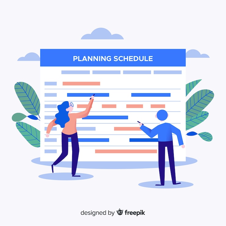 Vector Gratis planning schedule template